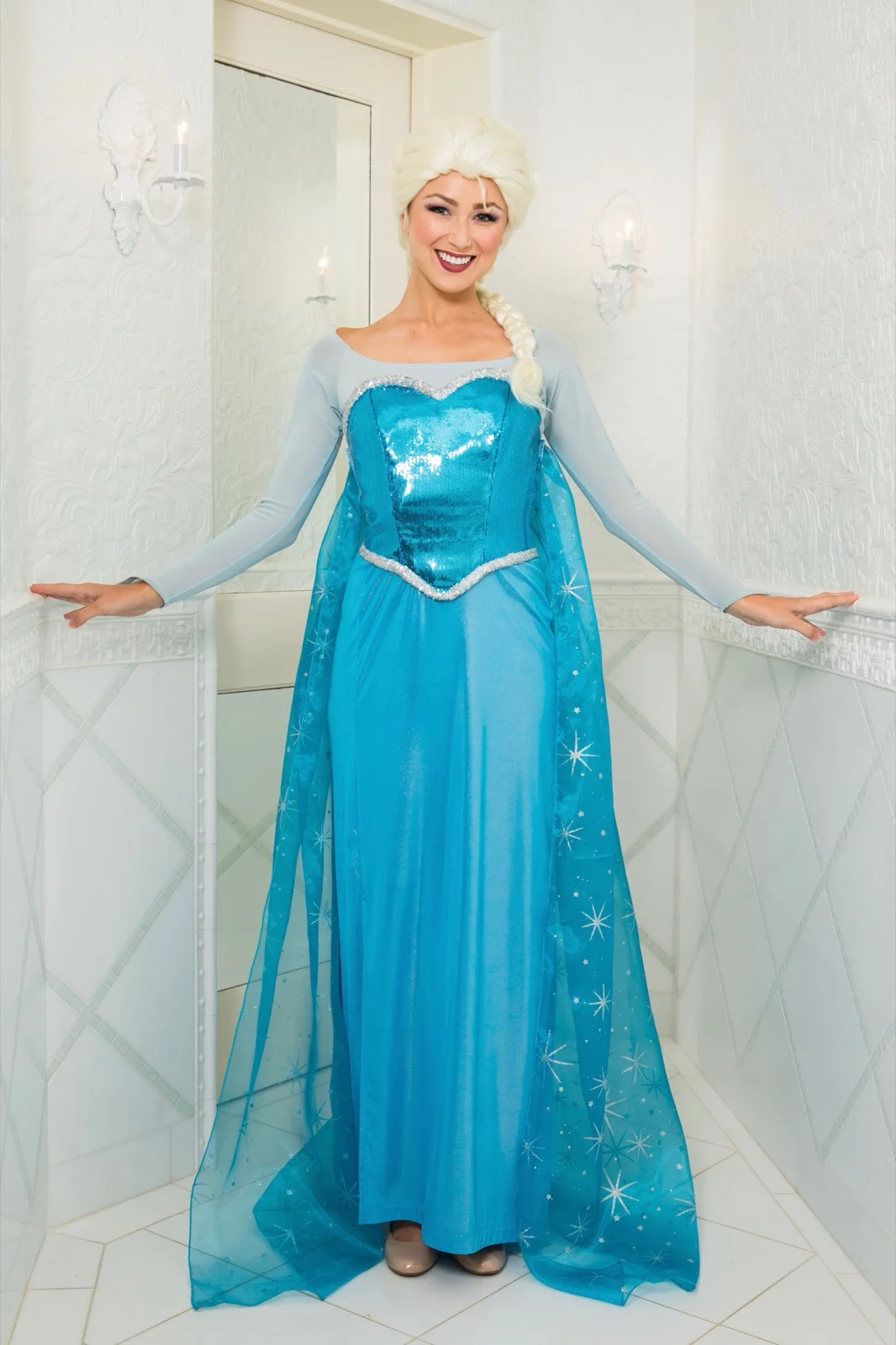 Snow Queen party character in Boise
