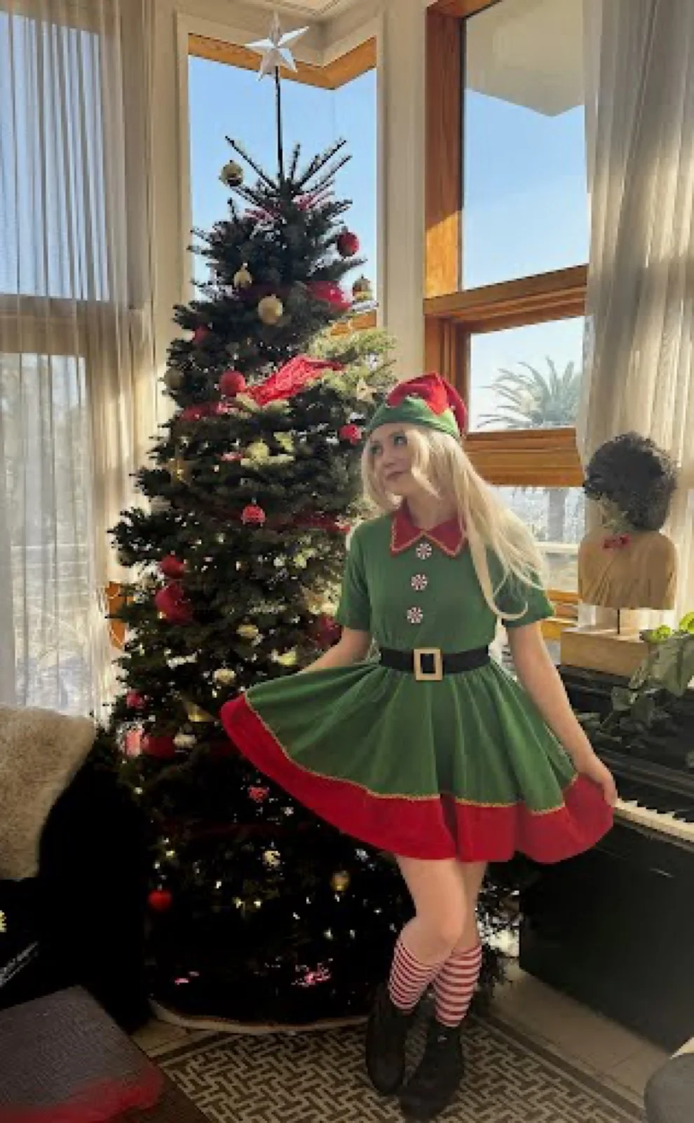 Holiday Elf party character in Boise